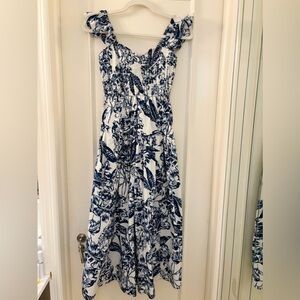 Abercrombie Ruffle Strap Smocked Midi Dress size S